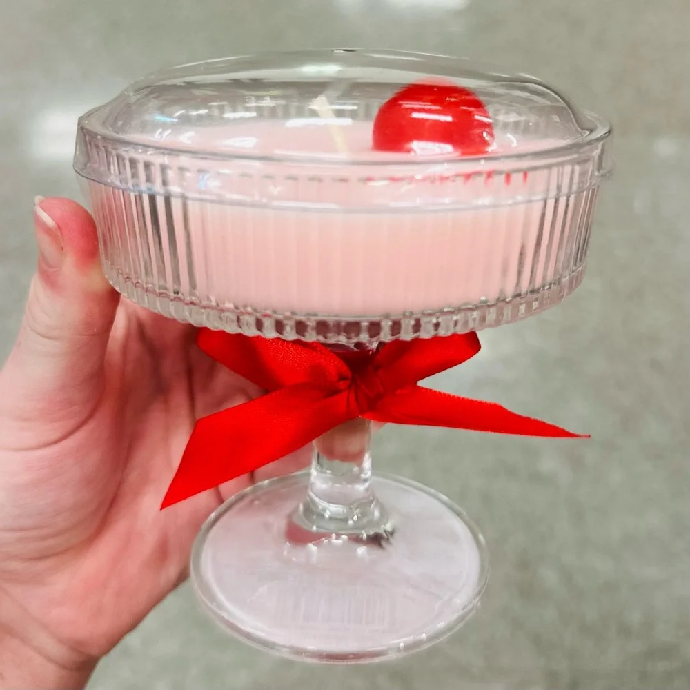 Target Bullseye Playground Valentine’s Day Red Cherry Martini Glass Candle